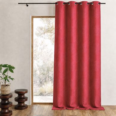 Rideau 80% Occultant Frappé Ronds - 140x260 Cm - Rouge