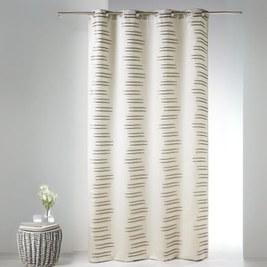 Rideau En Jacquard À Vagues Fantaisies - 140x260 Cm - Beige