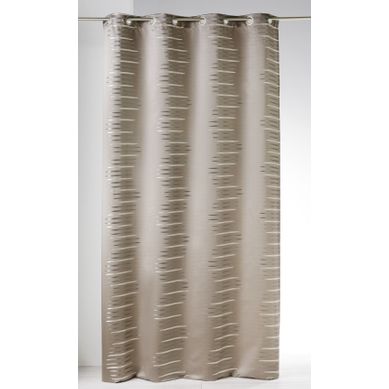 Rideau En Jacquard À Vagues Fantaisies - 140x260 Cm - Taupe