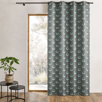 Rideau Tamisant En Jacquard À Motifs De Rosaces - 140x260 Cm - Vert