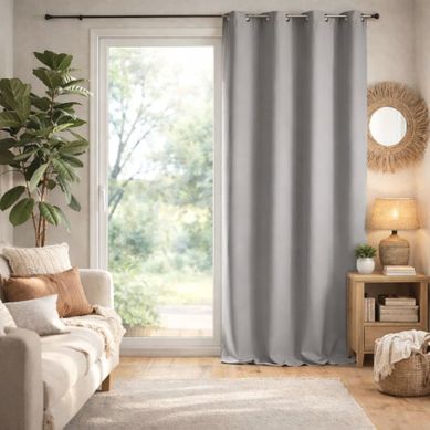 Rideau Ameublement 80% Occultant - 140x260 Cm - Argent