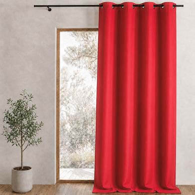 Rideau Occultant 80 % Uni - 135x260 Cm - Rouge Orangé