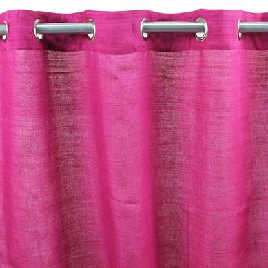 Rideau En Coton Et Effet Soie À Oeillets Fuchsia 130x250 - Soyance
