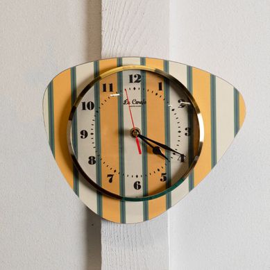Horloge Murale Mediator Rayures - Jaune / Vert