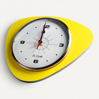 Horloge Murale Mediator Uni Cadran Beige - Jaune Citron