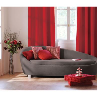 Rideau Uni Occultant Avec Oeillets - 140 X 240 Cm - Rouge