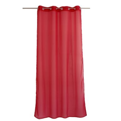 Voilage À Oeillets Uni - 140x240 Cm - Rouge