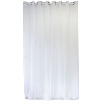 Voilage En Tissu Sablé Effet Satiné Grande Largeur Sablé - 300 X 240 Cm - Blanc