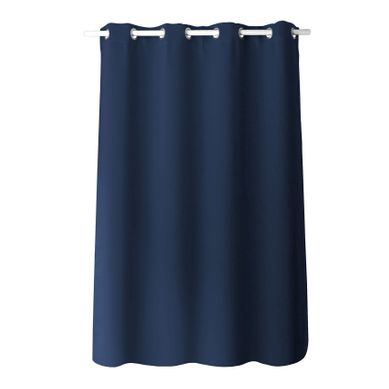 Rideau Occultant Fil Noir Avec 8 Oeillets - 140x180 Cm - Bleu Marine