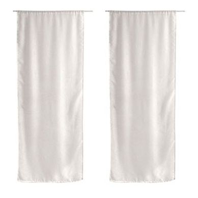 Paire De Vitrages Avec Passe Tringle Sable - 90 X 220 Cm - Blanc