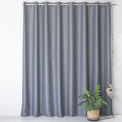 Rideau Uni Occultant Avec Oeillets - 300 X 240 Cm - Gris