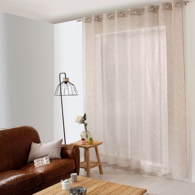Voilage Aspect Lin Grande Largeur  . - 300x240 Cm - Naturel