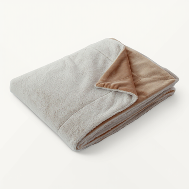 Couverture Polaire LNT 180x220cm - Ultra Chaude Douce Non-Feu Miel 330g/m²
