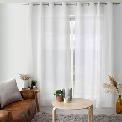 Rideau D'ameublement à L'aspect Voile De Coton - 140 X 240 Cm - Blanc