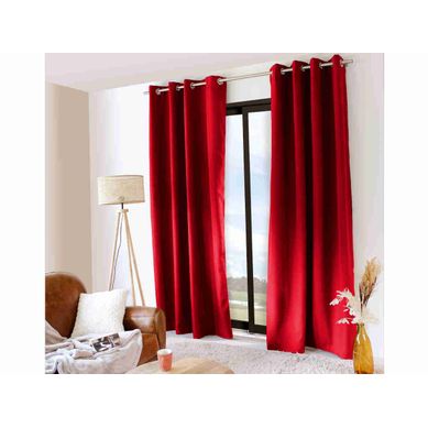 Rideau Thermique En Microfibre Doublée - 135x240 Cm - Rouge