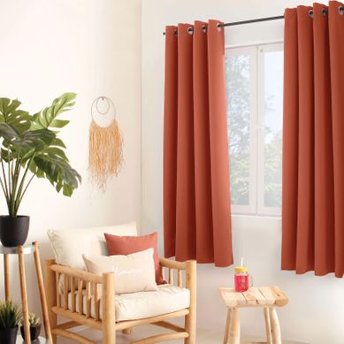 Rideau Thermique En Microfibre Doublée - 135x180 Cm - Terracotta