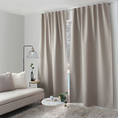Rideau Occultant Aspect Chambray - 140x240 Cm - Beige