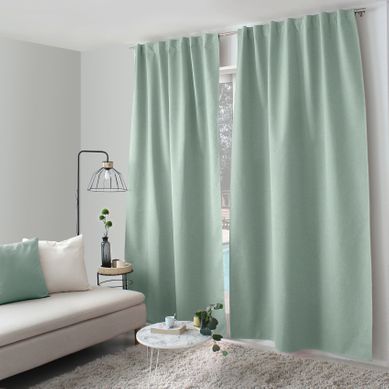 Rideau Occultant Aspect Chambray - 140x240 Cm - Céladon