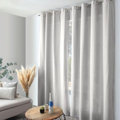 Rideau Uni "cambria" 140x240cm Blanc Gris Rideau Uni "cambria" 140x240cm Blanc Gris