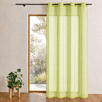 Voilage Uni Prêt À Poser - 140x250 Cm - Vert Clair