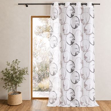 Voilage Tamisant Au Style Artistique - 135x250 Cm - Taupe