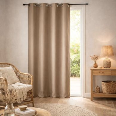 Rideau Uni En Bachette - 140x250 Cm - Taupe