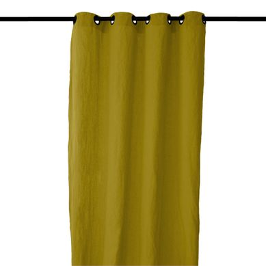 Rideau 8 Oeillets 140x280 Cm Opera Deco 50% Lin Et 50% Coton Vert Jasmin
