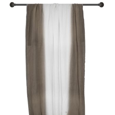 Pan De Rideau 160x250 Cm Deepali 100% Lin Lavé Tie And Dye Marron Café