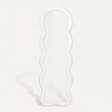 Miroir Vague En Tissu Bouclette Crème 150 X 50 Cm