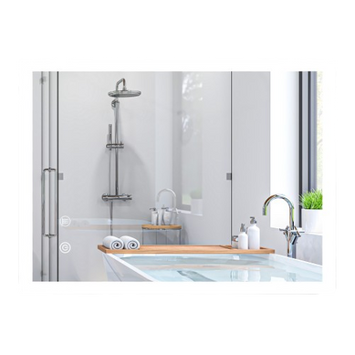 Miroir Mural Lumineux LED De Salle De Bain 80 X 60 Cm Transparent