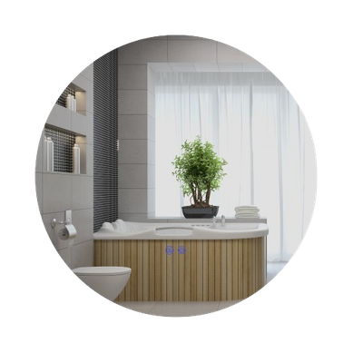 Miroir Rond Lumineux LED De Salle De Bain éclairage Interrupteur Gris