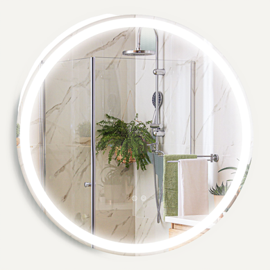 Miroir Rond Lumineux LED De Salle De Bain 29 W D. 60 Cm Tactile Antibuée Blanc Argent Miroir Rond Lumineux LED De Salle De Bain 29 W D. 60 Cm Tactile Antibuée Blanc Argent