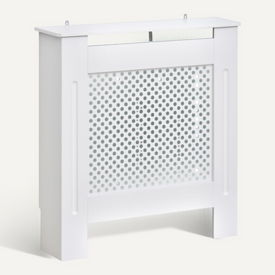 Cache-radiateur - Habillage Radiateur Motif Rond - Mdf Blanc