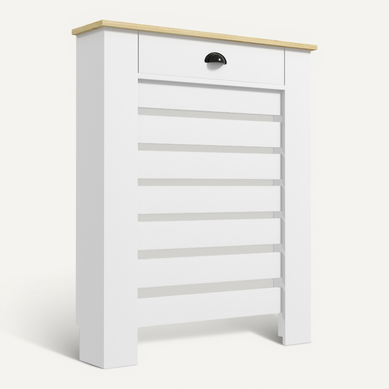 Cache-radiateur Design Panneau Avec Tiroir Effet Bois