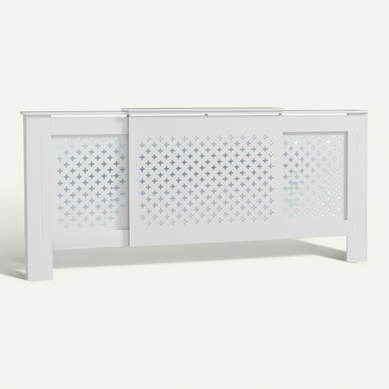 Cache-radiateur Réglable Motif Nid D'abeille L. 136-200 Cm Blanc