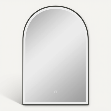 Miroir Lumineux LED Arqué De Salle De Bain 90 X 60 Cm Alu