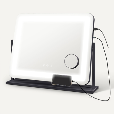 Miroir Lumineux LED 3 Modes D'éclairage Grossissement 10x Rotatif Port Charge USB Miroir Lumineux LED 3 Modes D'éclairage Grossissement 10x Rotatif Port Charge USB