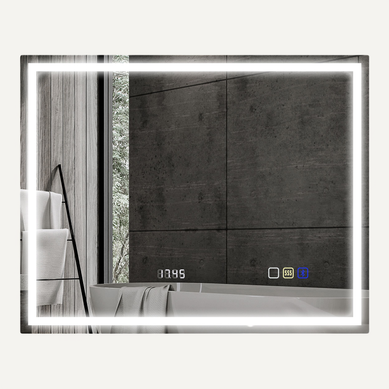 Miroir Lumineux LED 100 X 80 Cm Bluetooth Interrupteur Tactile Lumière Réglable