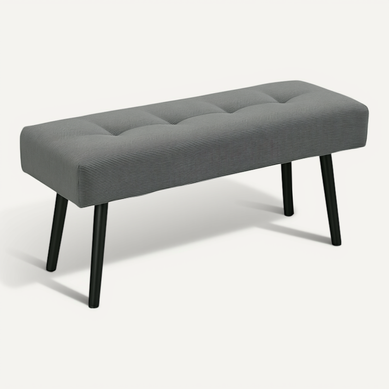 Banc Coffre Rangement 100 Cm Gris Anthracite - Assise Capitonnée Et Rangement Maxi | Pieds En Bois
