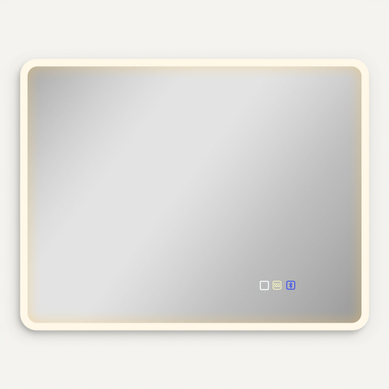 Miroir Lumineux LED 90 X 70 Cm Bluetooth Interrupteur Tactile Lumière Réglable
