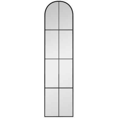Grand Miroir Mural 40x160 Cm Style Verrière Métal Noir Grand Miroir Mural 40x160 Cm Style Verrière Métal Noir