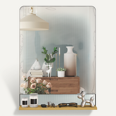 Miroir Mural Avec étagère