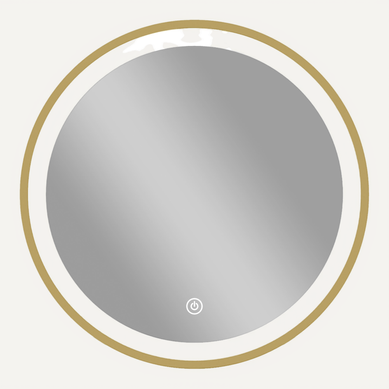 Miroir Salle De Bain Avec éclairage LED Rond Verre Doré