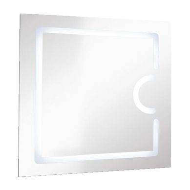 Miroir Salle De Bain Rétro-éclairant Nevis - Argent - 80x80cm - Verre - Fonction Antibuée Miroir Salle De Bain Rétro-éclairant Nevis - Argent - 80x80cm - Verre - Fonction Antibuée