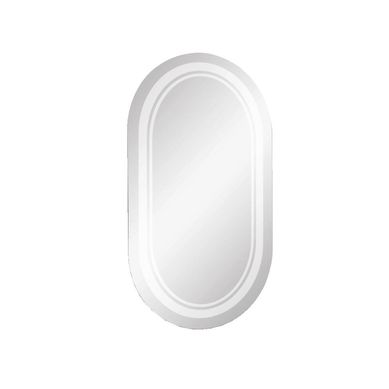 Miroir Salle De Bain Rétro-éclairant Signy - Argent - 57x100cm - Verre - Contours Sablés Miroir Salle De Bain Rétro-éclairant Signy - Argent - 57x100cm - Verre - Contours Sablés