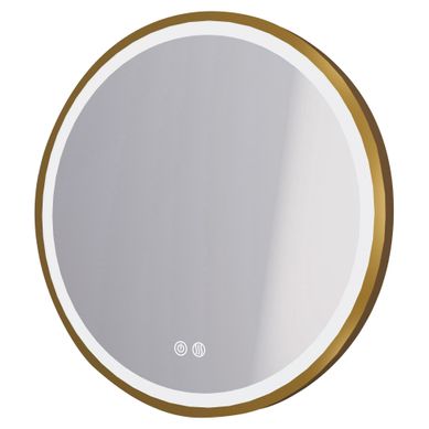 Miroir Salle De Bain éclairant Alexine - Contour Cuivre Brossé - D.60 Cm