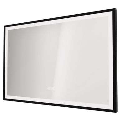 Miroir De Salle De Bain éclairant Selena - Cadre Aluminium Noir - 90 X 60 Cm