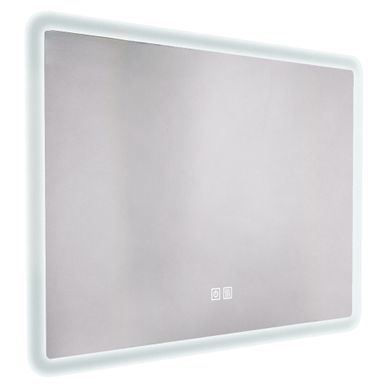 Miroir Salle De Bain éclairant Athena - Bords Effet Givré - 90 X 60 Cm