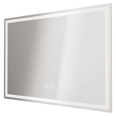 Miroir Salle De Bain éclairant Laura - Angles Rectangulaires - Bords Givré - 80 X 60 Cm