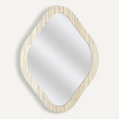 Miroir Déco Losange 34 Cm Avec Contour En Bois - Joris